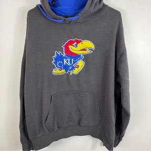 Kansas Jayhawks Hoodie Sweatshirt Gray Adult XL Stadium Athletics
